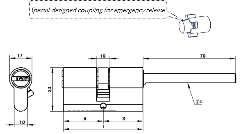 CY103/Single side with spindle for knob